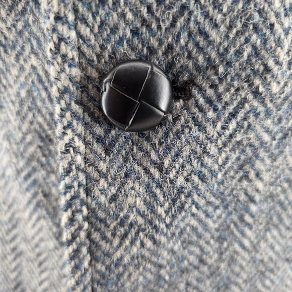 Jos A Bank Mens Harris Tweed Blue Gray Herringbone Unstructured Sports Coat 44 - Picture 6 of 10